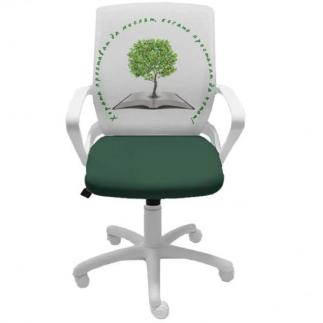 Детски стол Fly White – Green Tree